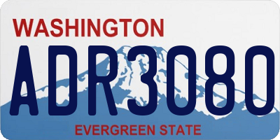 WA license plate ADR3080