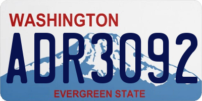 WA license plate ADR3092