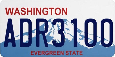 WA license plate ADR3100