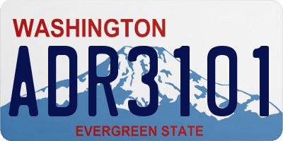 WA license plate ADR3101