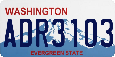 WA license plate ADR3103