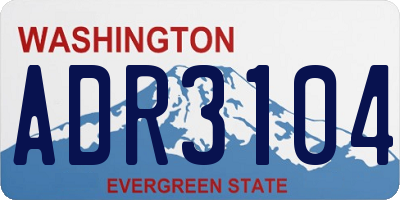 WA license plate ADR3104