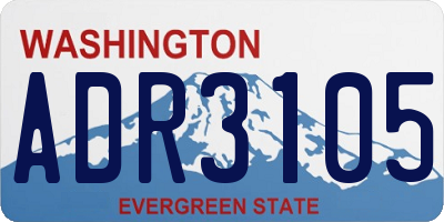 WA license plate ADR3105