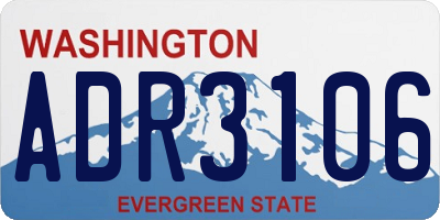 WA license plate ADR3106