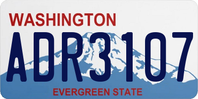 WA license plate ADR3107