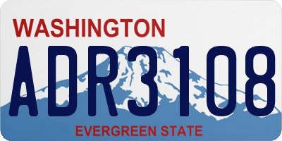 WA license plate ADR3108