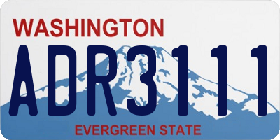 WA license plate ADR3111