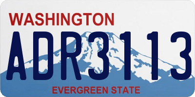 WA license plate ADR3113