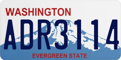 WA license plate ADR3114