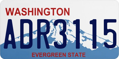 WA license plate ADR3115