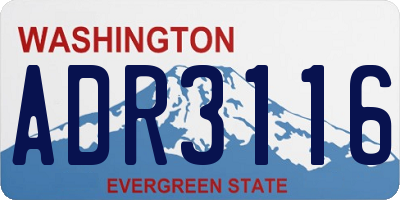 WA license plate ADR3116