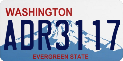 WA license plate ADR3117