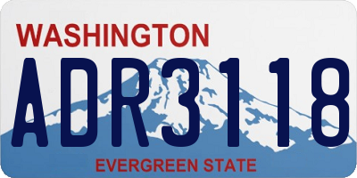 WA license plate ADR3118