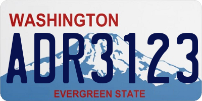WA license plate ADR3123