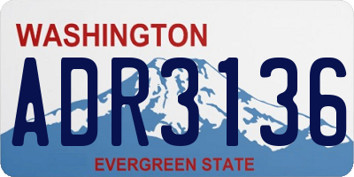 WA license plate ADR3136