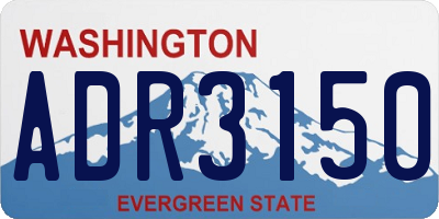 WA license plate ADR3150