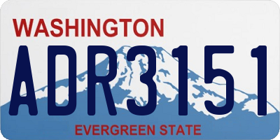 WA license plate ADR3151