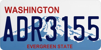 WA license plate ADR3155