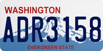 WA license plate ADR3158