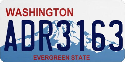 WA license plate ADR3163