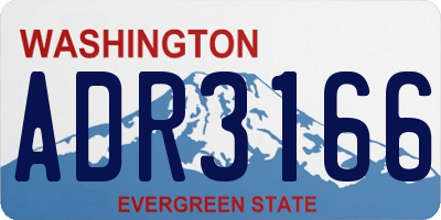 WA license plate ADR3166