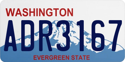 WA license plate ADR3167