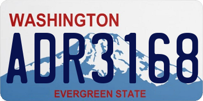 WA license plate ADR3168