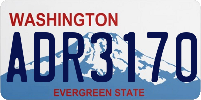 WA license plate ADR3170