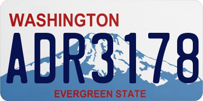 WA license plate ADR3178