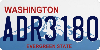 WA license plate ADR3180