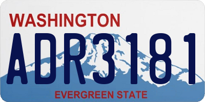 WA license plate ADR3181