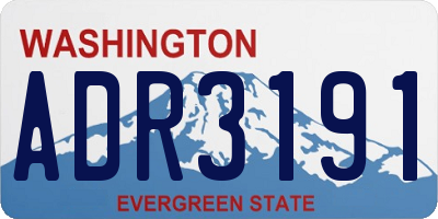 WA license plate ADR3191