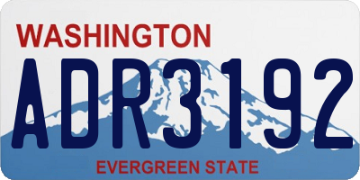 WA license plate ADR3192