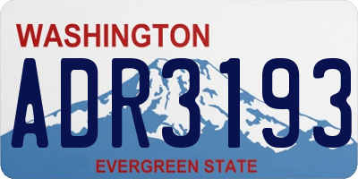 WA license plate ADR3193