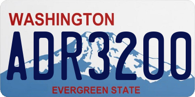 WA license plate ADR3200