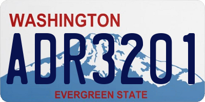 WA license plate ADR3201