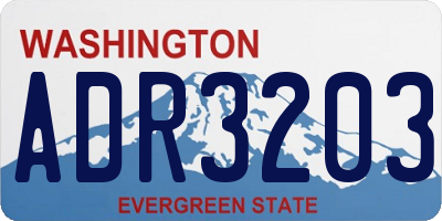 WA license plate ADR3203