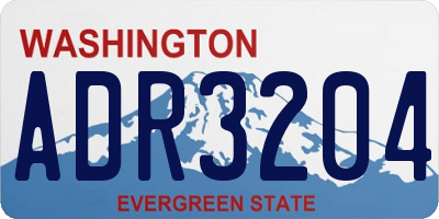WA license plate ADR3204