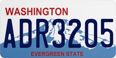 WA license plate ADR3205