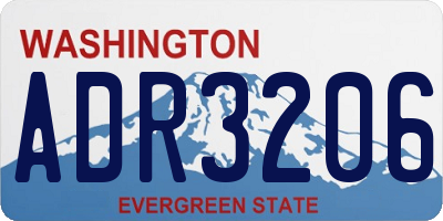 WA license plate ADR3206