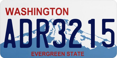 WA license plate ADR3215