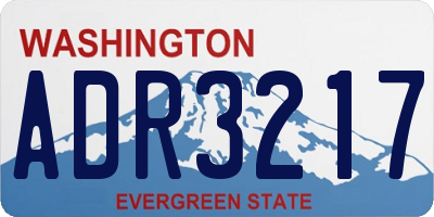 WA license plate ADR3217