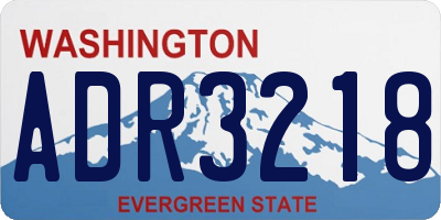 WA license plate ADR3218