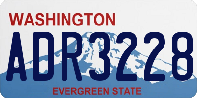 WA license plate ADR3228