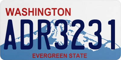 WA license plate ADR3231