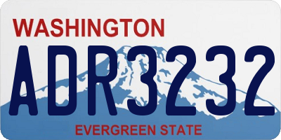 WA license plate ADR3232