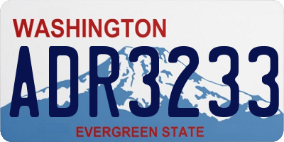 WA license plate ADR3233