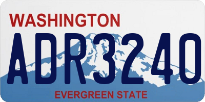 WA license plate ADR3240