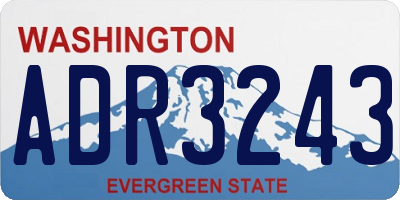 WA license plate ADR3243