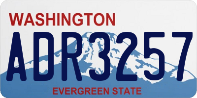 WA license plate ADR3257